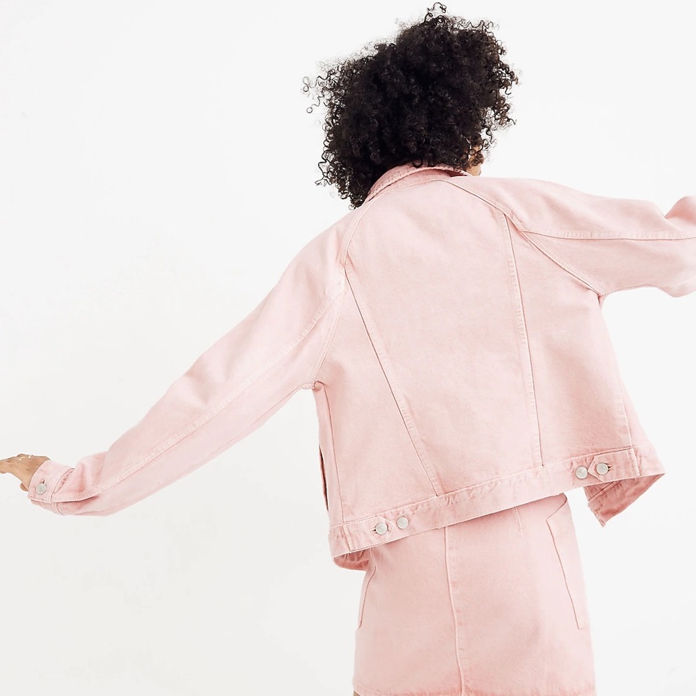 Madewell NWOT The Raglan Oversized Jean Jacket in Dusty Rose - Picture 4 of 7